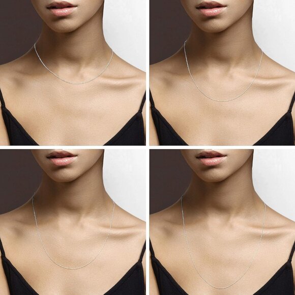 Italian 925 Sterling Silver Adjustable Bolo Chain Necklace - 14-24 Inch Elegance - Picture 3 of 4